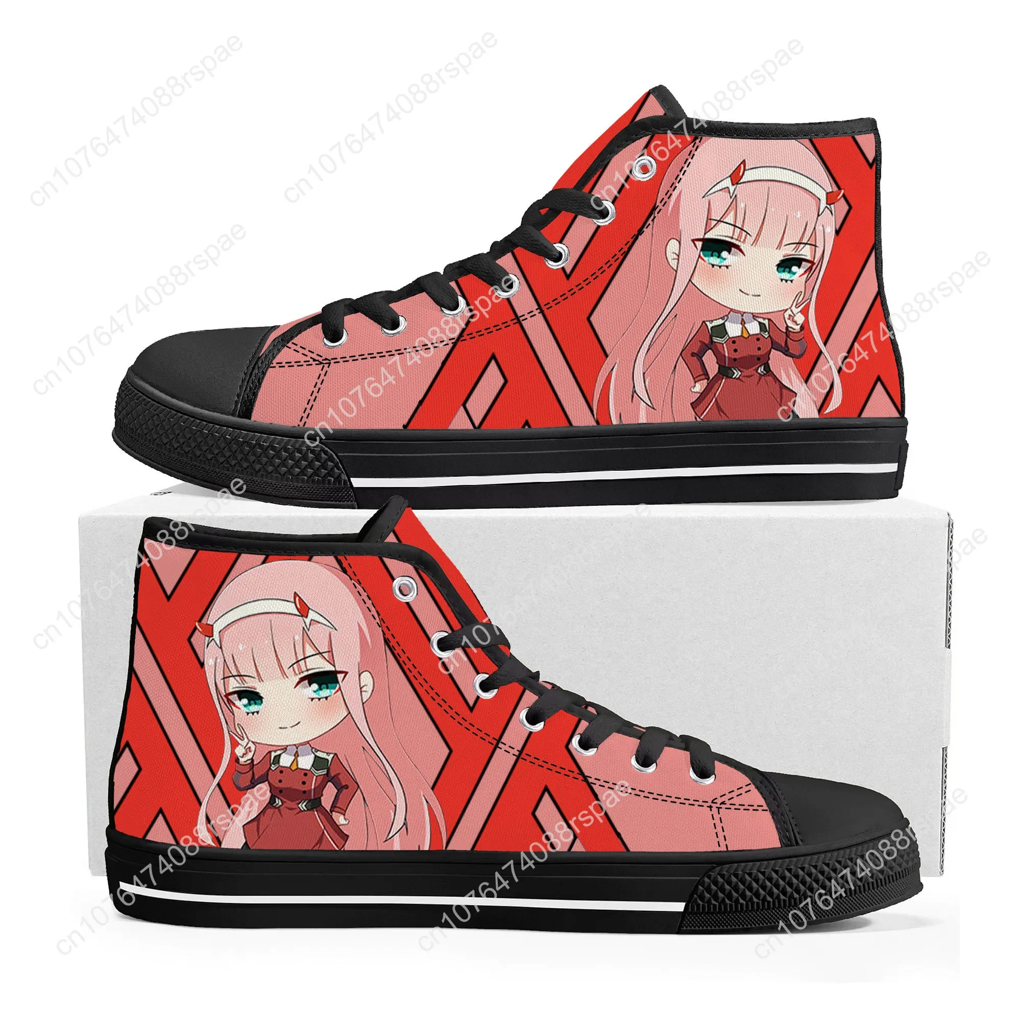 DARLING In The FRANXX Zero Two High Top Sneakers Mens Womens Teenager High Quality Canvas Sneaker Casual Couple Custom Shoes