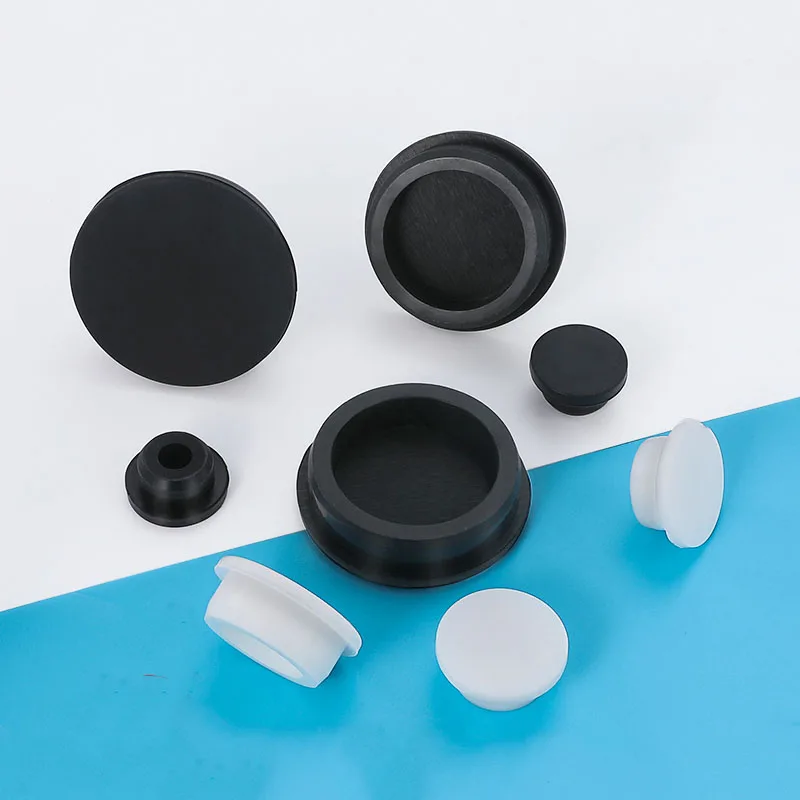 Silicone Rubber Hole Caps Plugs 2Pcs 6.8 7.3 7.8 8.3 9 to 25mm Seal Stopper T Type High Temperature Dustproof Plug White Black silicone rubber plugs silicone tube caps rubber end cap
