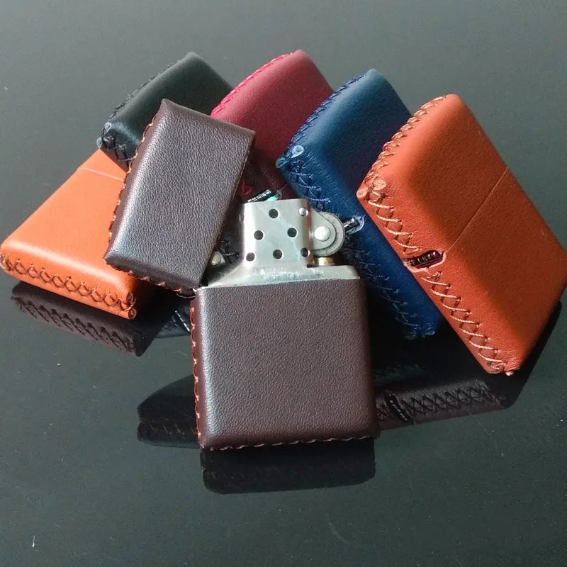 

Genuine Leather Lighter Case Cowhide Custom Protective Sleeve Lighter Storage Holster Belt Bag Handmade for Zippo Lighter Shell