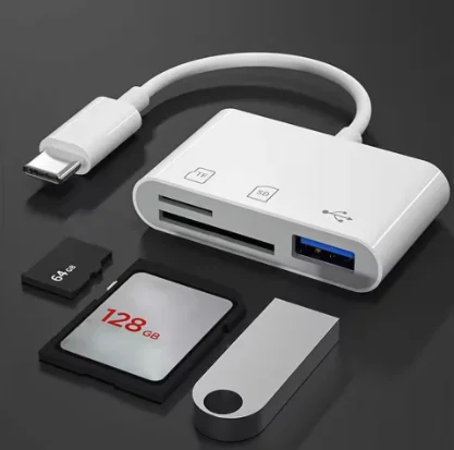 USB C 3 in 1 Adapter TF CF SD Memory Card Reader Writer Compact Flash USB-C For IPad Pro Huawei USB Type-C Adapter