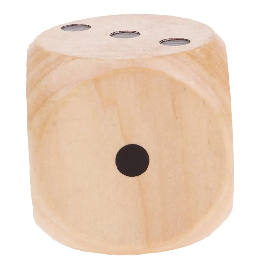 1Piece Wooden Dice with Number of Dots Game Dice 50 mm for D&D RPG Game