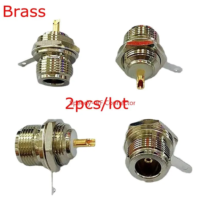 tipo Fêmea Jack Bulkhead Painel Mount Socket Connector Coaxial Latão Cobre rf Chassi de Solda L16 Pcs n