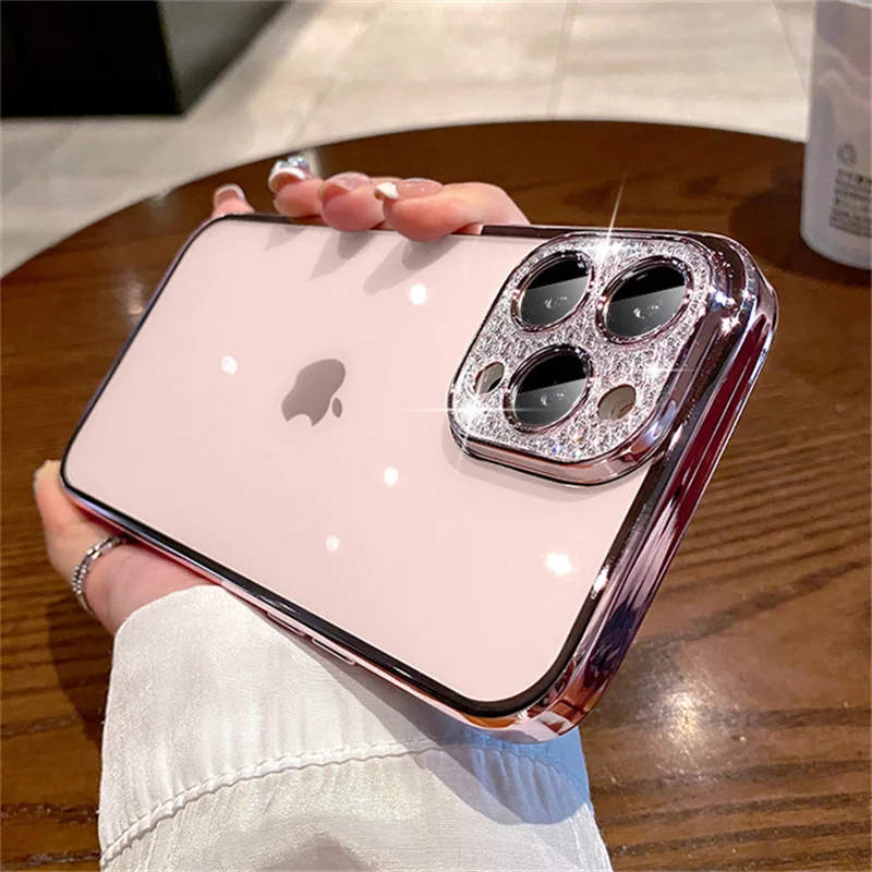 cute iphone 12 pro max cases Case for iPhone 13 12 11 Pro Max XR XS X 8 7 Plus Transparent Silicone Luxury Glitter Diamond Phone Cases Protective best case for iphone 12 pro max