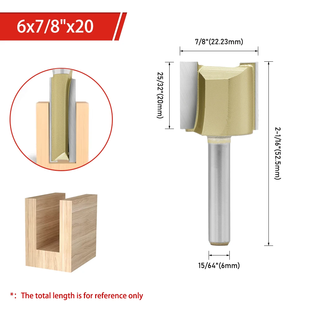 AURWOF 1 Stück 6 mm 1/4 1/2 Schaft Gerader Fräser Holzbearbeitungswerkzeuge Holzfräser für CNC-Trimmung H060020 – Detail 17