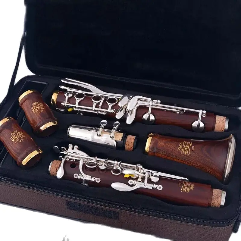 Red Wood Clarinet Rosewood Bb Gold plated 17 Keys Sib Klarnet M19