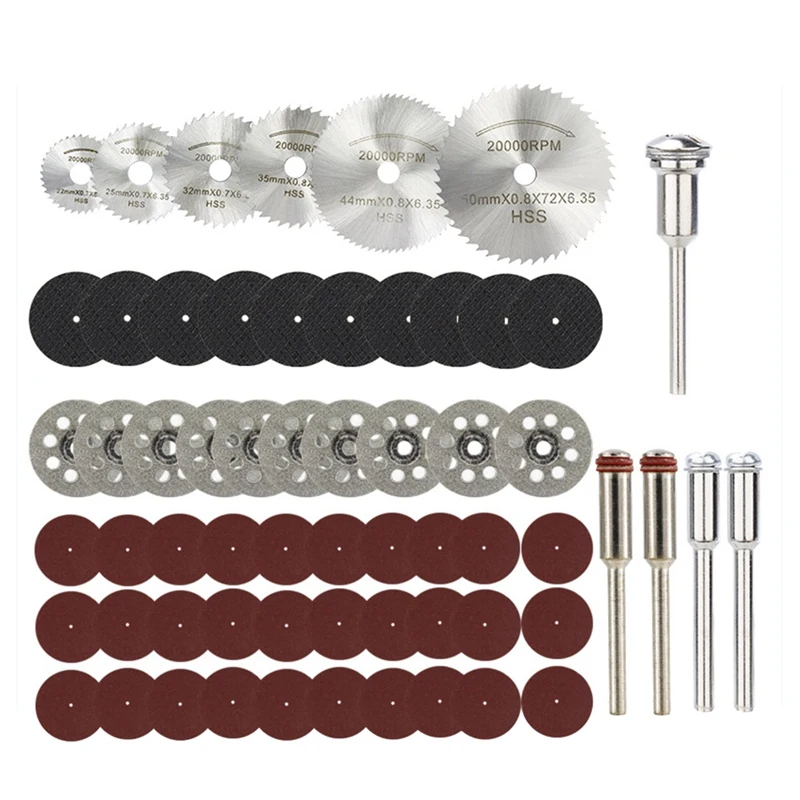 

61Pcs Mini Circular Saw Blade Set Resin Cut-Off Wheels Disc Diamond Cutting Blade Metal Cutter Tool For Woodworking Tool
