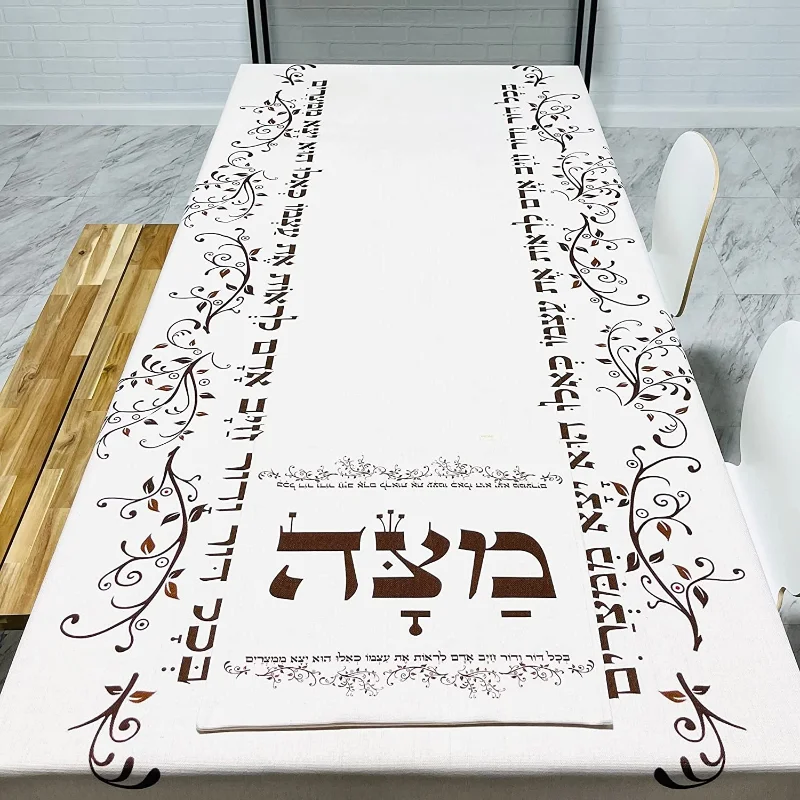 HappyPassoverTableClothPartyDecorJewishHebrewRectangleStain