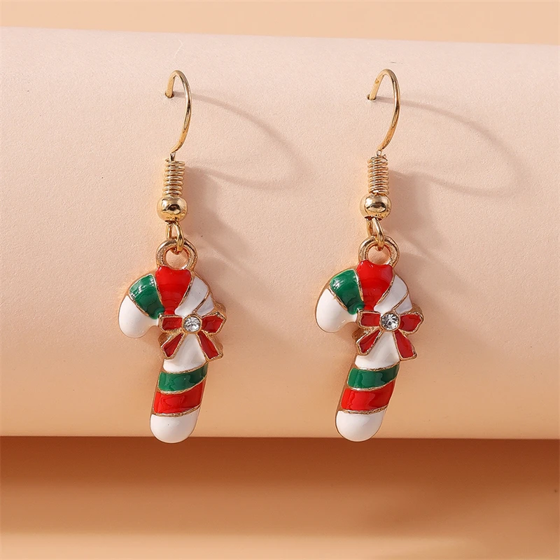 Christmas Themed Earrings For Women - Colorful Holiday Designs With Candy, Snowflakes & Santa | Festive Party Jewelry