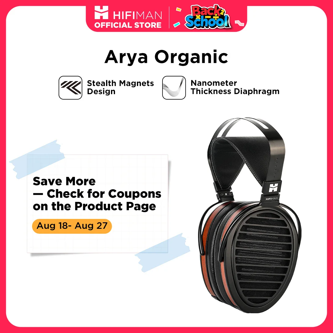 HIFIMAN Arya Organic Full-Size Over-Ear Open-Back Planar Magnetic