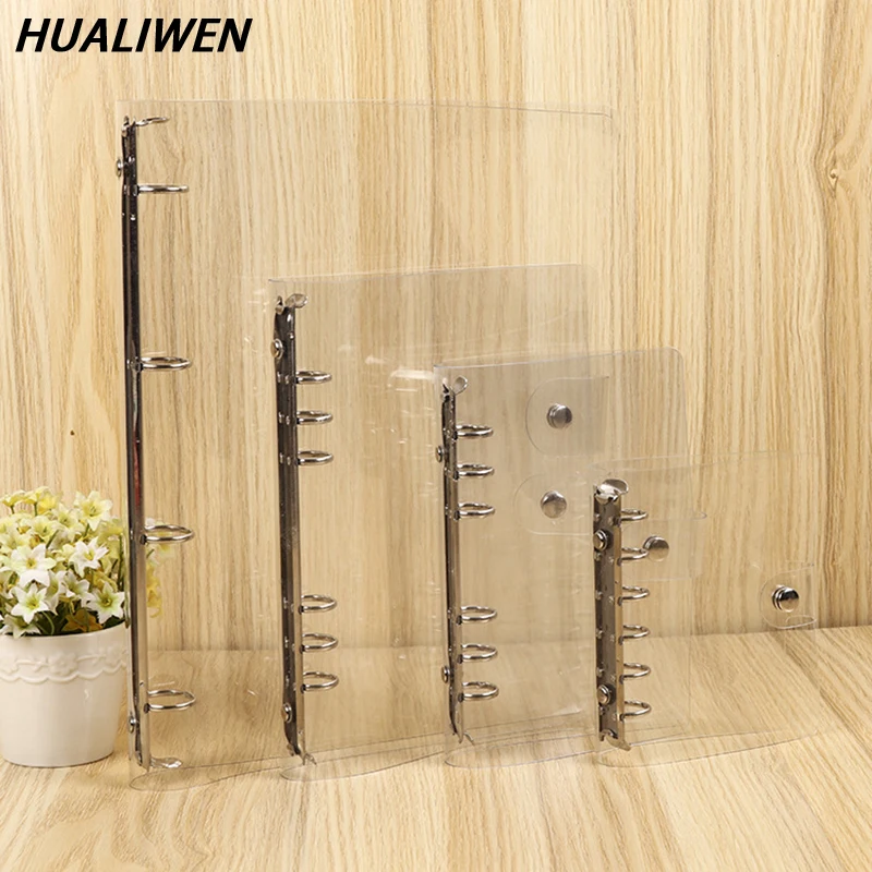 Transparent Color Plastic Clip File FolderA4/A5/A6/A7 Notebook Loose Leaf Ring Binder Planner Agenda School Office Supplies file folder leather ring binder ledger notebook