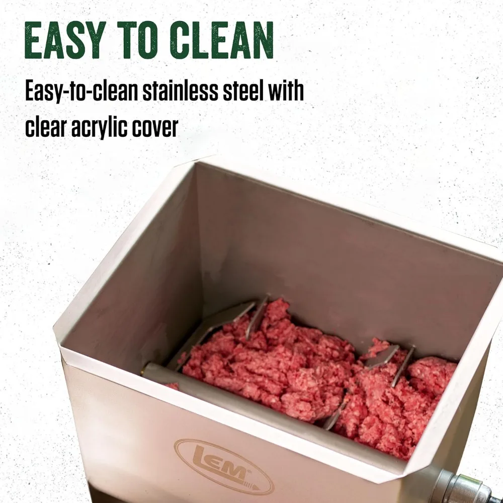 Products MightyBite 20 Pound Capacity Manual Meat Mixer, Stainless Steel, Manual Only