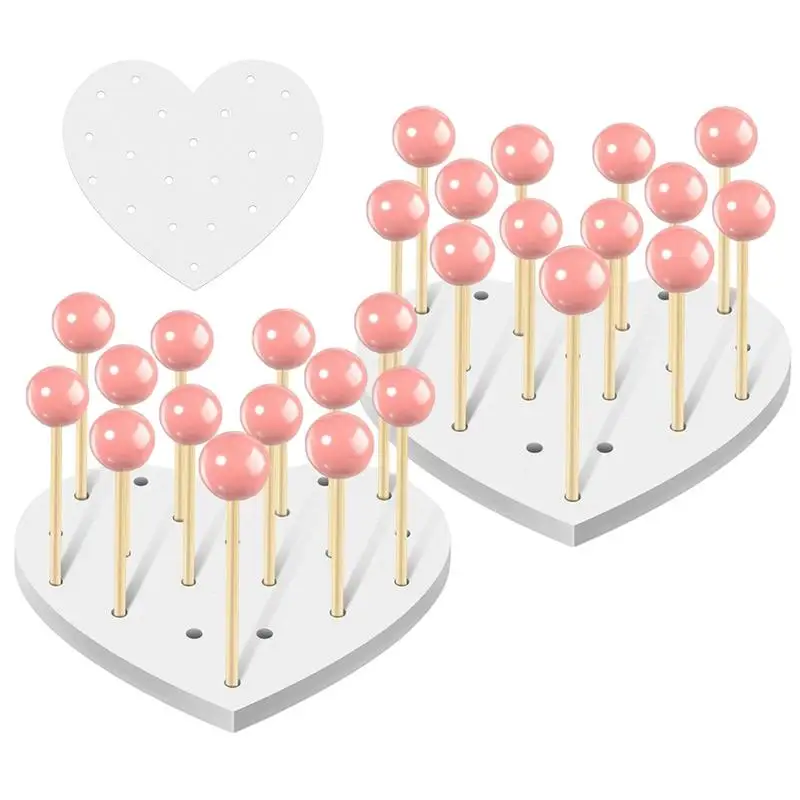 

2pcs 4pcs Cake Pop Stand Heart Shape Lollipop Stand Cake Pop Holder Display rack Multi Holes for Birthday Party Anniversaries