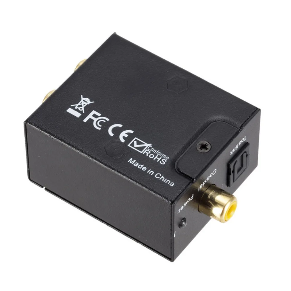 Toslink Audio Analog To Digital Audio Converter Digital SPDIF with Power Cord RCA