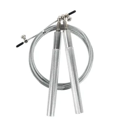 Enhanced Speed Jump Rope: 360° Swivel Ball Bearing & Adjustable Steel - Coated Design for Fitness Training & Boxing (WHITE)
