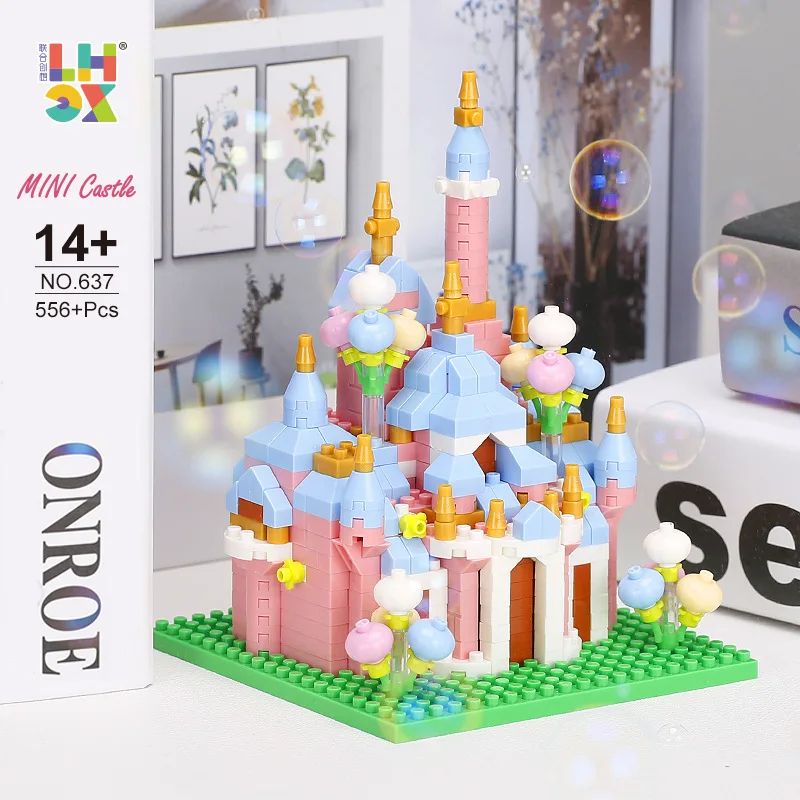 

Union CX 637 Princess Castle Diamond Micro Particles Assembling Building Blocks Girls DIY Decoration Toys