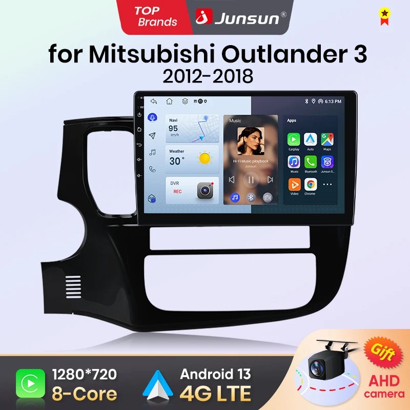 Junsun Android 13 para Mitsubishi Outlander 3 GF0W GG0W 2012-2018 Radio estéreo para coche reproductor de vídeo Multimedia GPS AI voz CarPlay 1