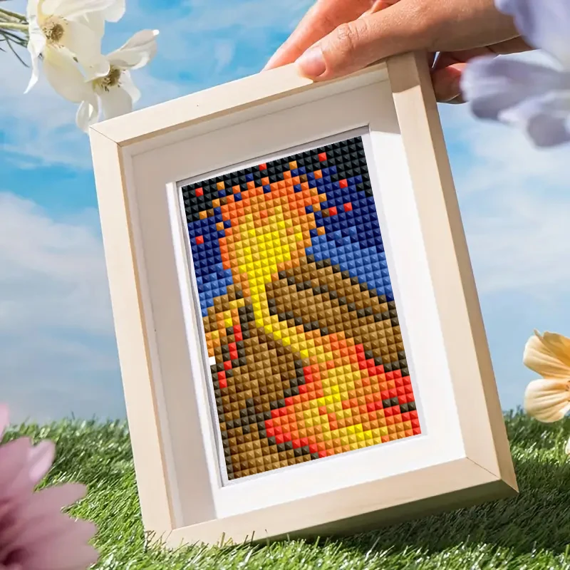 10개 미니 다이아몬드 페인팅 강 풍경 풀 스퀘어 다이아몬드 아트 모자이크 그림 공예 키트 크리스마스 홈 데코 수제 선물