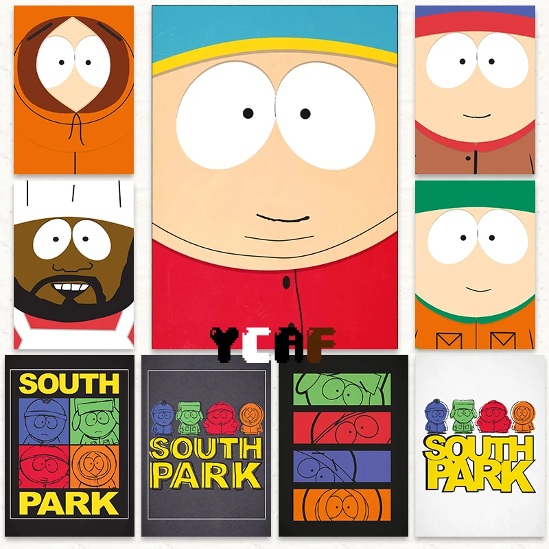 South-Park Classic Anime Cartoon Poster Canvas Printing South Park Personaggi Principali Wall Art Decor Sala Da Gioco Decorazione Della Casa