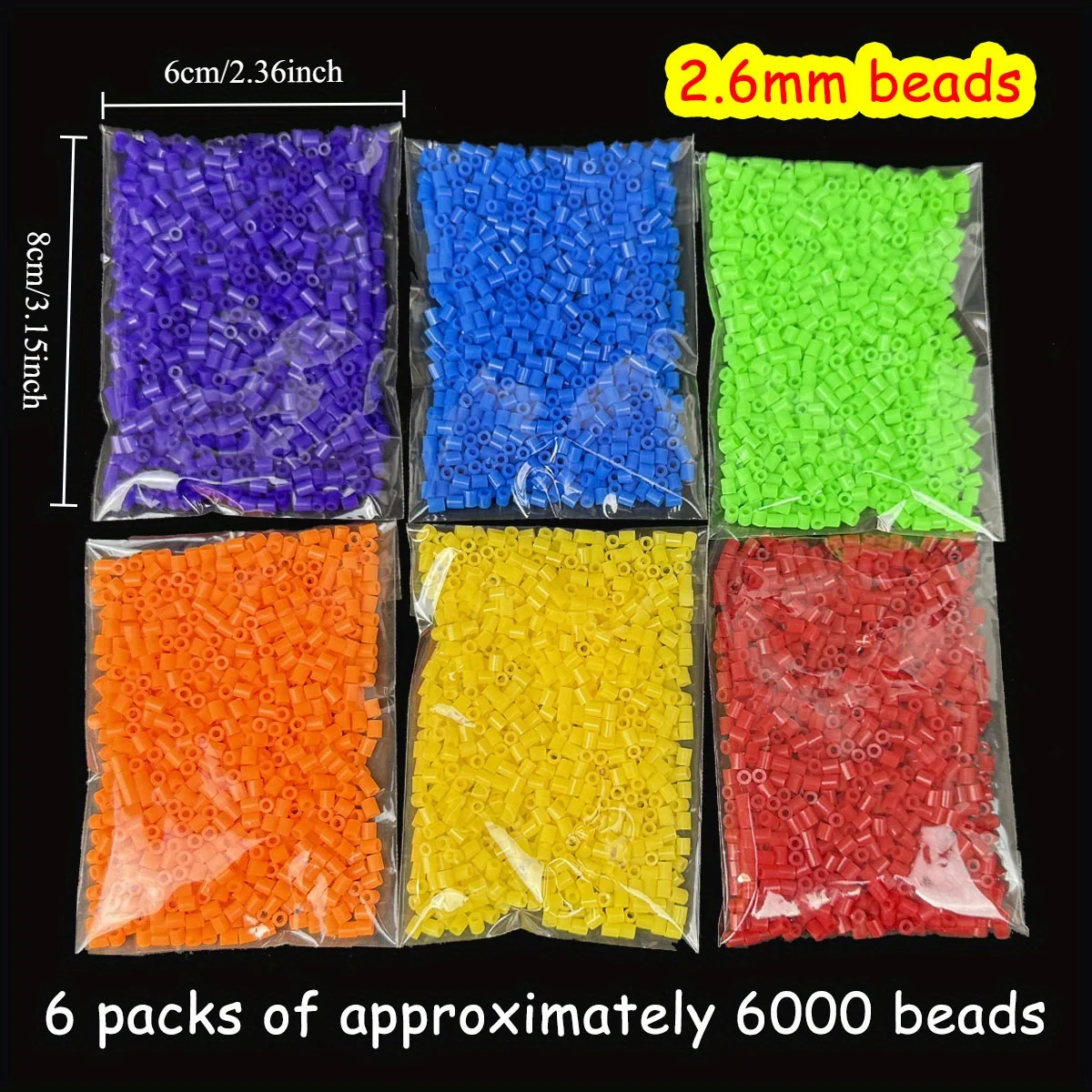 6-farbe 6000 Perle 2,6mm Hama Perle Auto/Tier Thema Sicherung Perle Set Multi-farbe Diy handgemachte Ergänzung Tasche Neue Mini Perle Perle – Detail 5