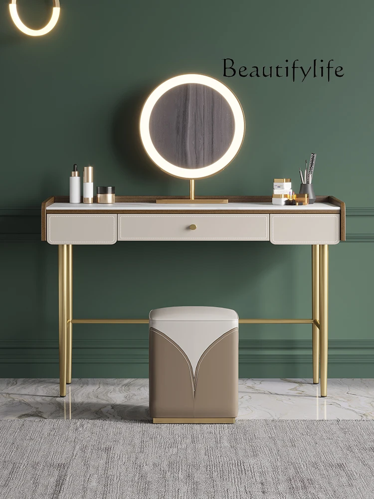 

Q Hilton Style Light Luxury Stone Plate Dressing Table Bedroom Modern Minimalist Designer Nordic Combination