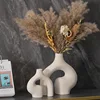 CAPIRON Ceramic White Nordic Vase of 2 Modern Minimalist Decorative Table Centerpiece Wedding Dining Living Room Office Decor 3