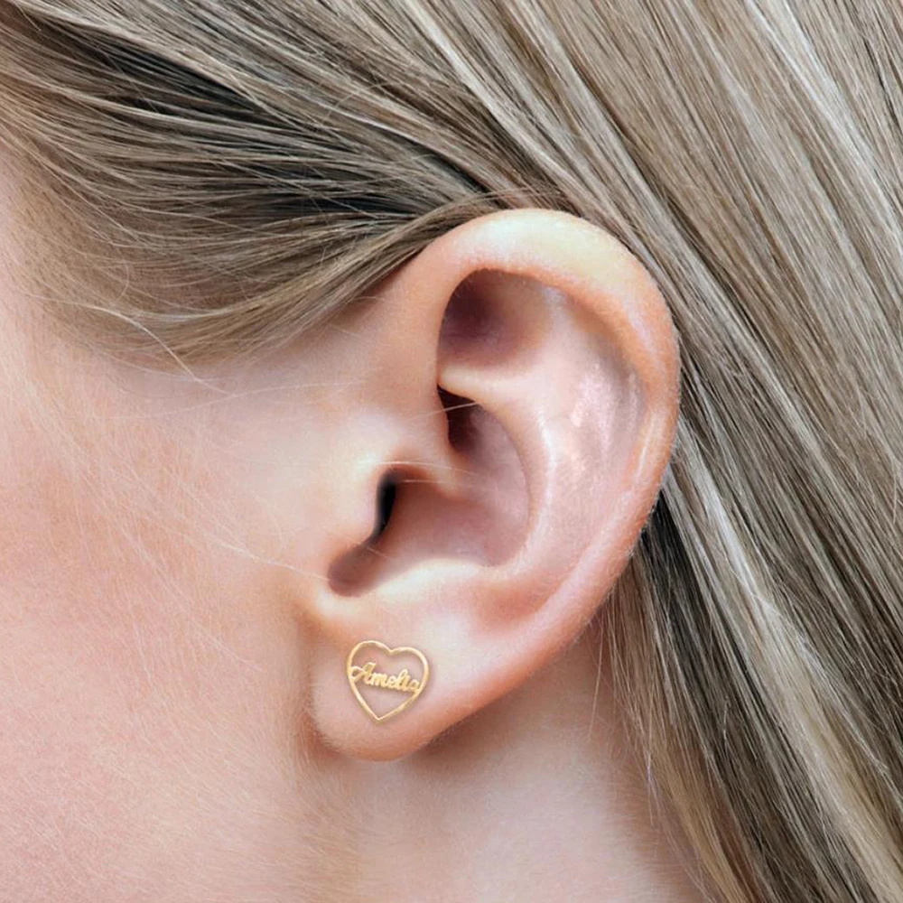 Рисунок 2 - Классические серьги в форме сердца с именем на заказ