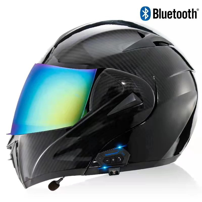 Send High end Bluetooth Uncovering Motorcycle Helmet Double Len DOT