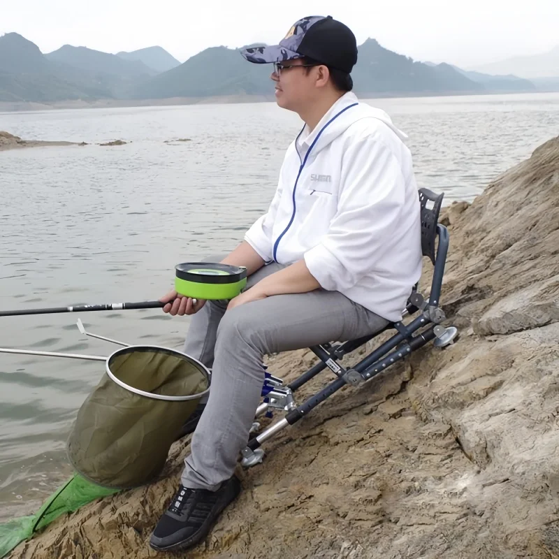 Outdoor All Terrain Fishing Chair Foldable Beach Chair 180 Degree Adjustable Backrest Camping Stool Fishing Gear folding chair retractable stool