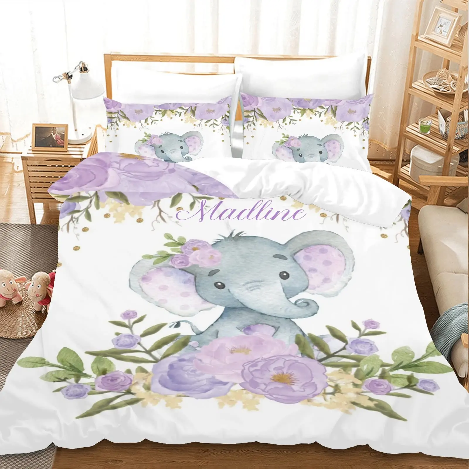 Set di biancheria da letto con copripiumino king size, motivo campeggio