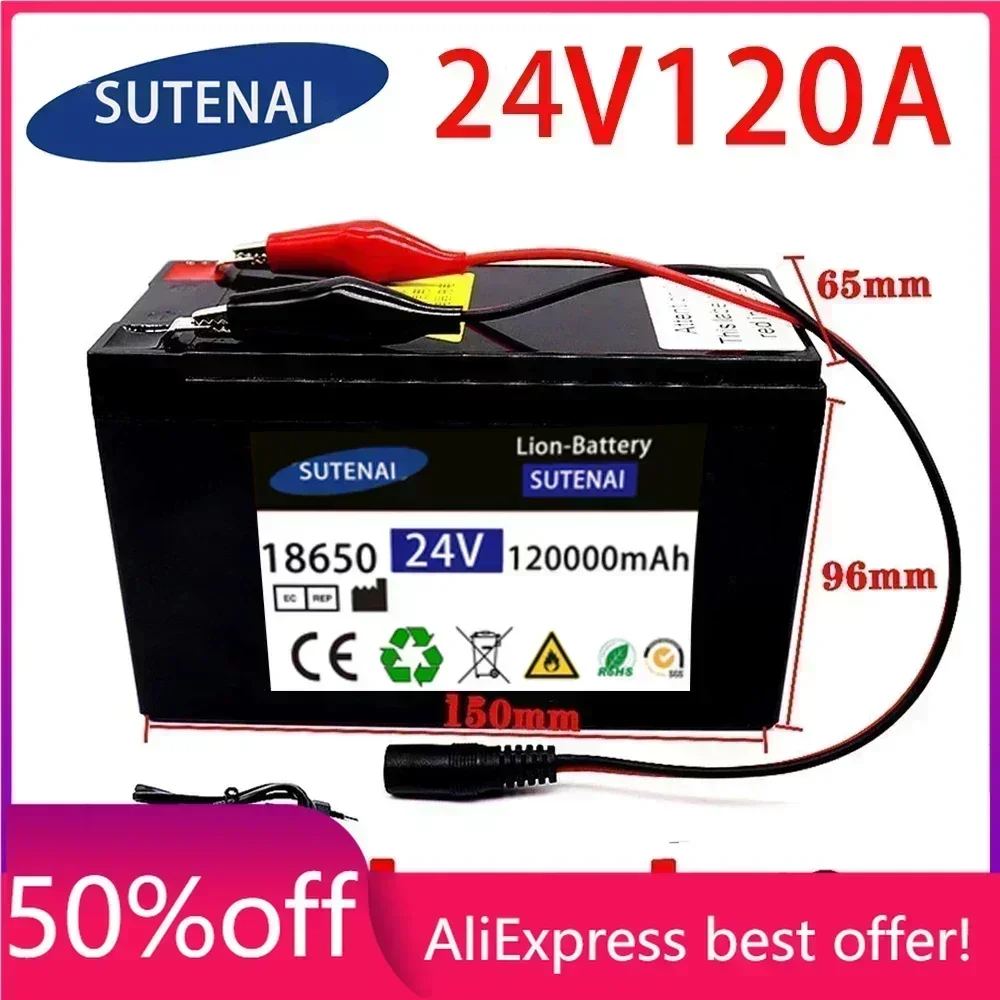 

24v 120A Li Ion 18650 Battery Electric Vehicle Lithium Battery Pack 21V- 25V 35Ah 120Ah Built-in BMS 30A High Current