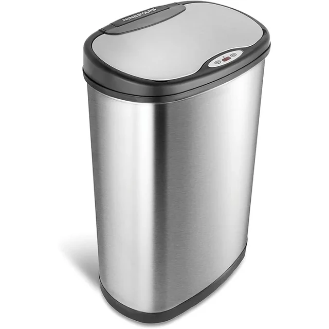 13 Gallon 50 Liter Kitchen Trash Can with Touch-Free & Motion Sensor,  Automatic Stainless-Steel Garbage Can, Anti-Fingerprint Mute Designed Trash  Bin