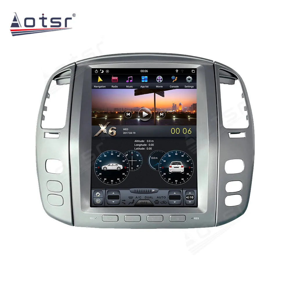 

Автомобильный мультимедийный плеер RHD, стерео-система на Android 9, с GPS, для Toyota LX470, Toyota LC100 03-07, в стиле Тесла