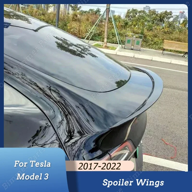 

Задний спойлер, аксессуары для губ в багажнике, спойлеры в стиле P для Tesla Model 3 2017- 2020 2021 2022, блеск, черный корпус из АБС-пластика, комплекты для тюнинга