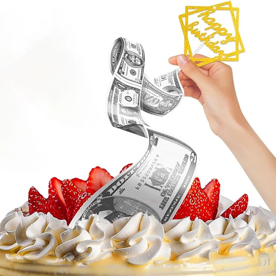 Flcivsh Tirelire Pour Gâteau D'anniversaire, Fabrication De Gâteaux, De Billets, Décoration De Gâteau D'anniversaire