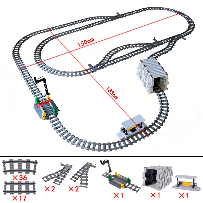 High-Tech Creative City Train Station Building Blocks Toy Set