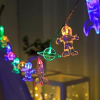 10 Led 1.5 meter Astronaut And Rocket Ship String Light Colored Light For Decorating Children Rooms Fairy Tale Birthday Parties 1