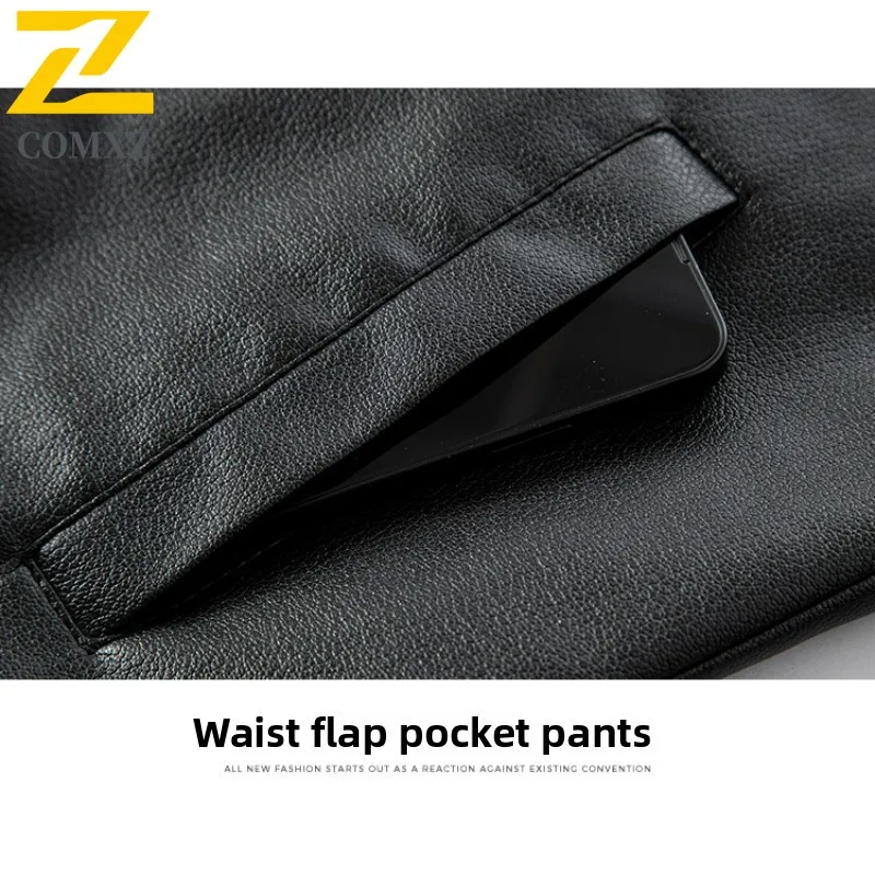 EIAO Spring Autumn Men Leather Jacket Fashion Simple Style Motorcycle Coat for Young Trendy Waterproof Windproof Biker Outerwear