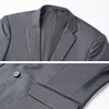 2024 Fine Solid Color Business Fashion Matching Handsome Trend Work Leisure Matching Single Suit Coat Gray, Black, Navy Blue 5