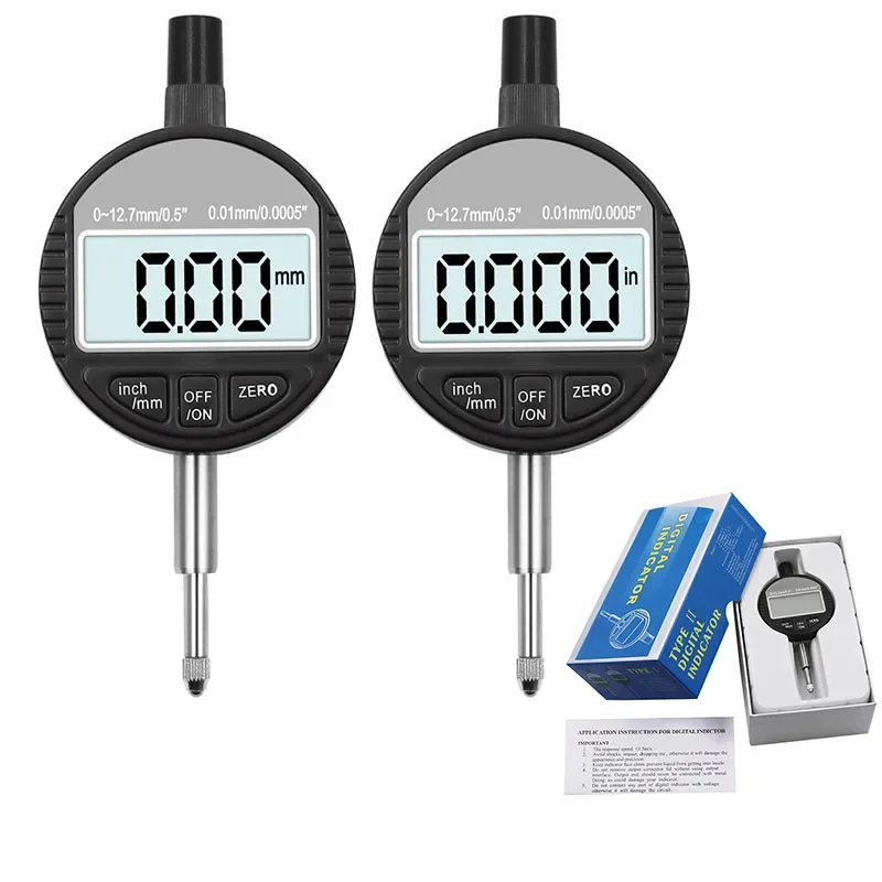 0.01mm Electronic Digital Indicator 0-12.7mm 0.001mm 0.00005 Electronic Micrometer Metric Inch Dial Indicator Gauge