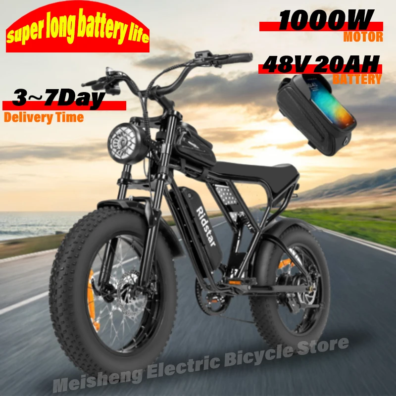 Ebike Ridstar Q20 Pro 2000W Dual Motor 40AH Dual Battery Top Speed 60KM/H 20*4Fat Tire Electric Bike Mountain Electric Bicycle