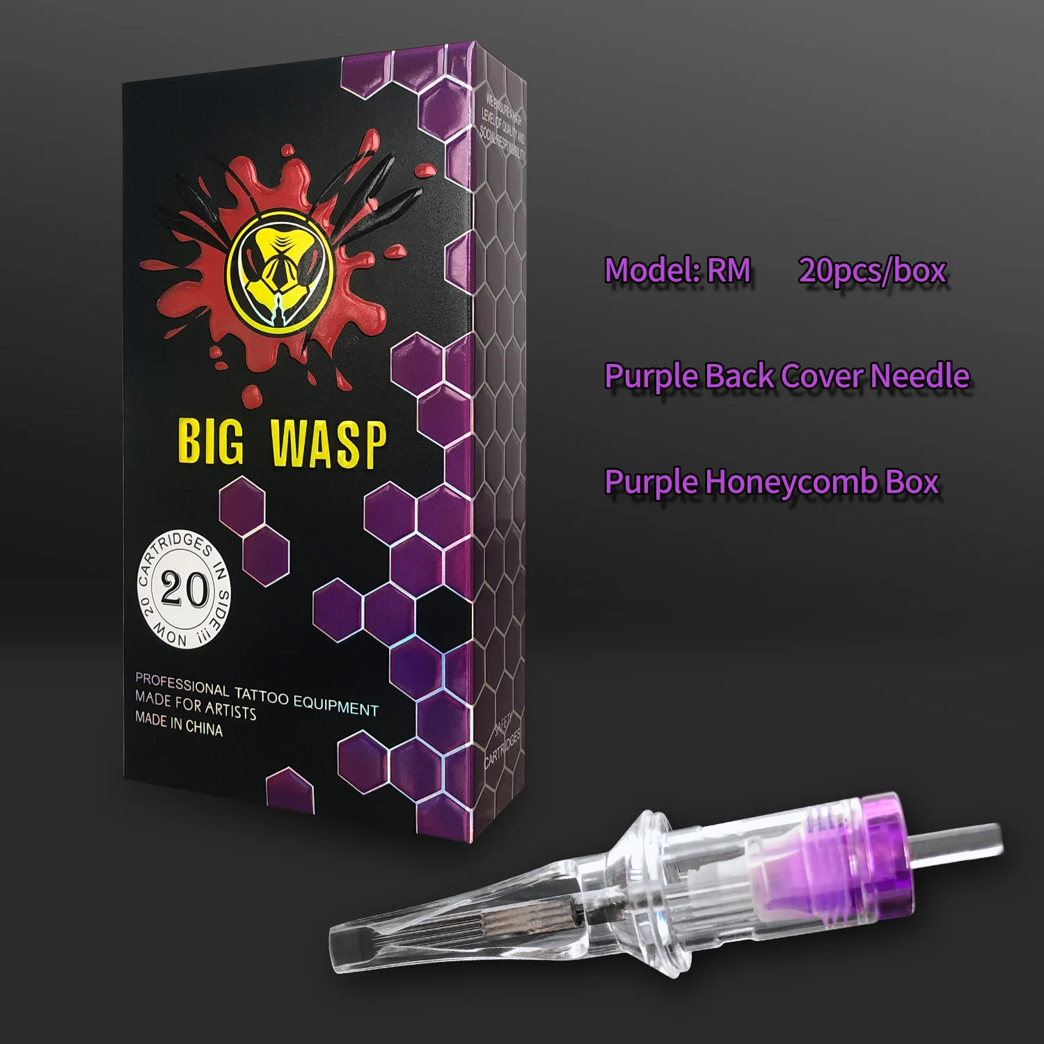 

Картридж для татуировок BIGWASP, прозрачный, #10, 0,30 мм, #12, 0,35 мм, RM, микродержатель, аксессуары для татуировок, 20 шт./коробка