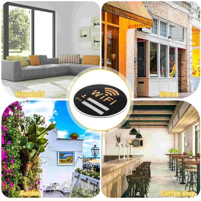 3 Sizes WIFI Sign Acrylic Mirror 3D Wall Stickers Rewritable Handwriting Account And Password For Public Shope WIFI Signage
