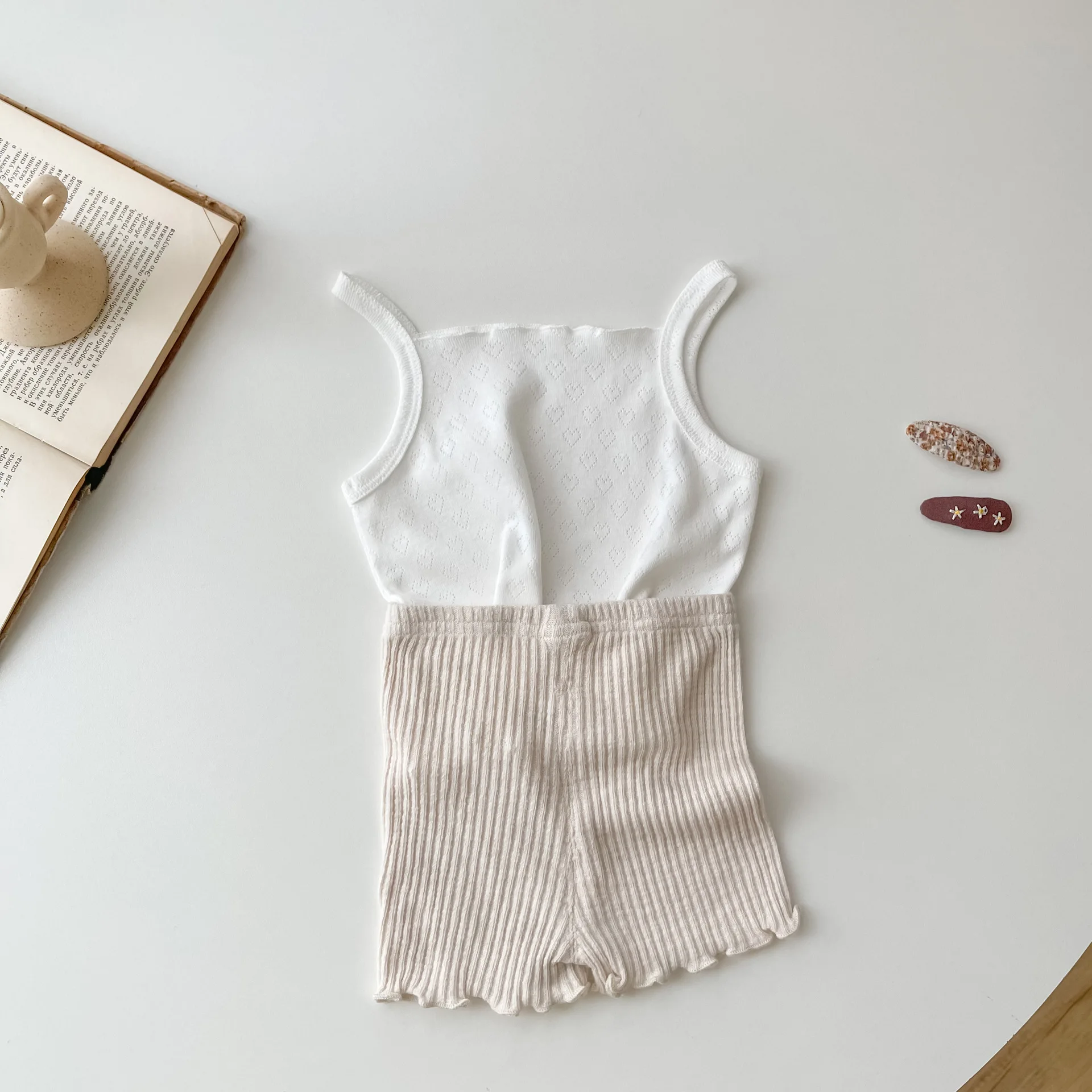Summer Kid Camisole Newborn Hollow Out Love Vest Girl Baby Thin Solid Casual Tops Waistcoat Infant Cotton Suspenders Shirt for kids t shirts