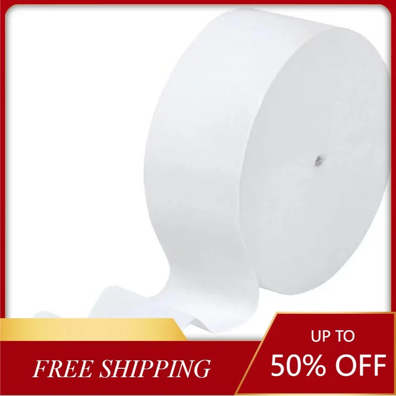 

NEW Coreless Jumbo Roll Tissue 1 Ply - White - Fiber - Coreless, Non-chlorine Bleached - For Bathroom - 12 / Carton, Paper US