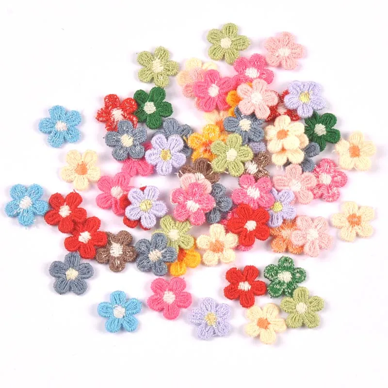 Lace Sewing Accessories 50Pcs 15mm Mixed Colors Flower Appliqued For DIY Crafts Handmade Materials Wedding Supplies Home Decor