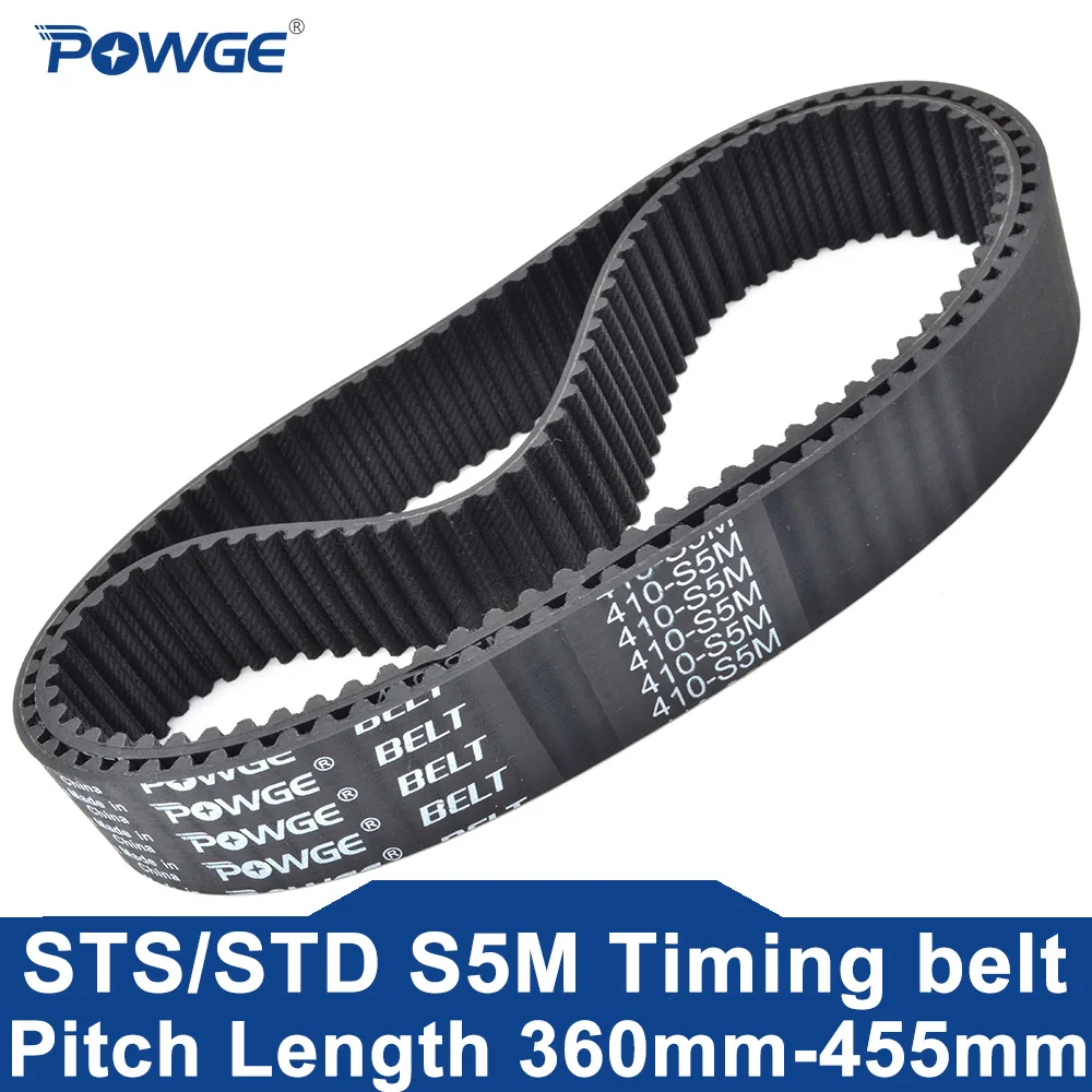 

POWGE STD S5M Timing belt Lp=360 365 370 375 380 385 390 395 400 405 410 415 420 425 430 435 440 445 450 455 Width 10-30 Rubber