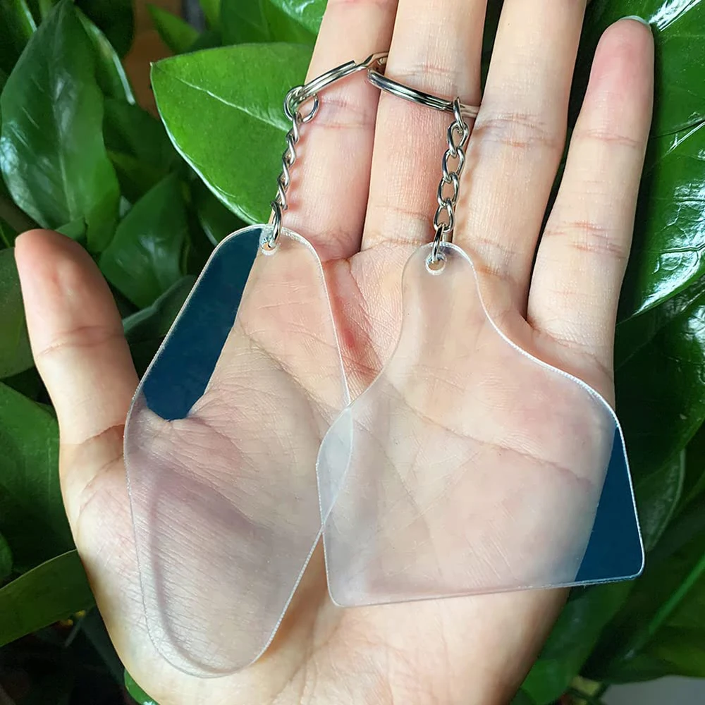 90pcs Clear Key Tags Acrylic Keychain Blanks for Cricut DIY Keychain Vinyl Crafting Ornament Blanks DIY Keychain Making