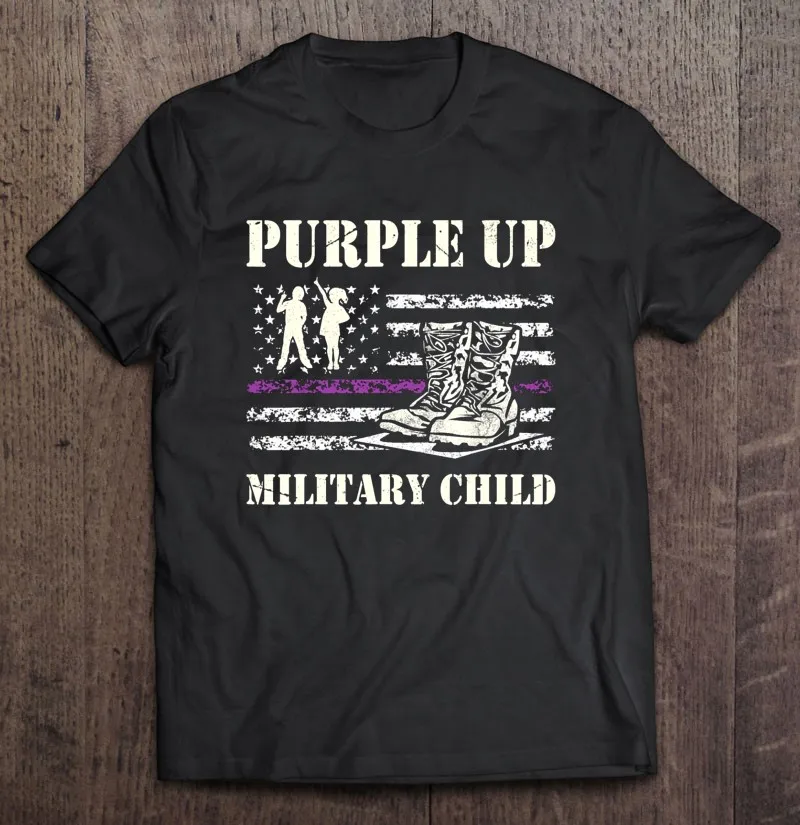 Military Child Vintage Thin Purple Line 