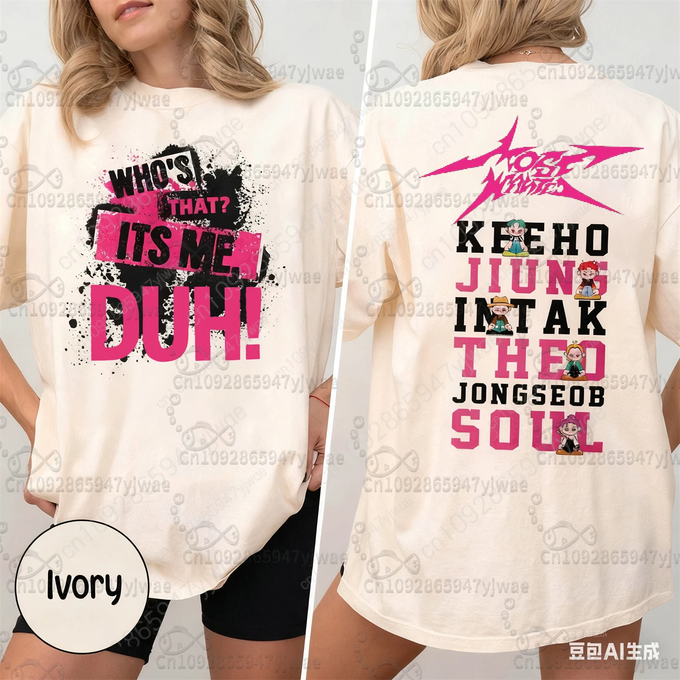 P1Harmony 2025 Tour Shirt Fan Gift Double sided Printed Tee Summer Women's Loose Breathable Cotton Short Sleeve Women's T-shirt 2
