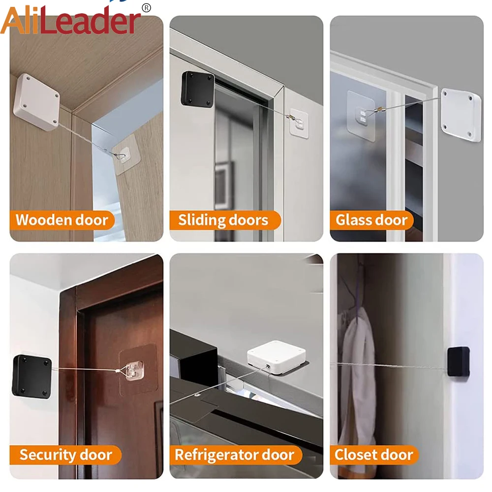 Automatic Door Closer Punch-Free Soft Close Door Closers For Sliding Glass Tension Closing Device 800g-1500g